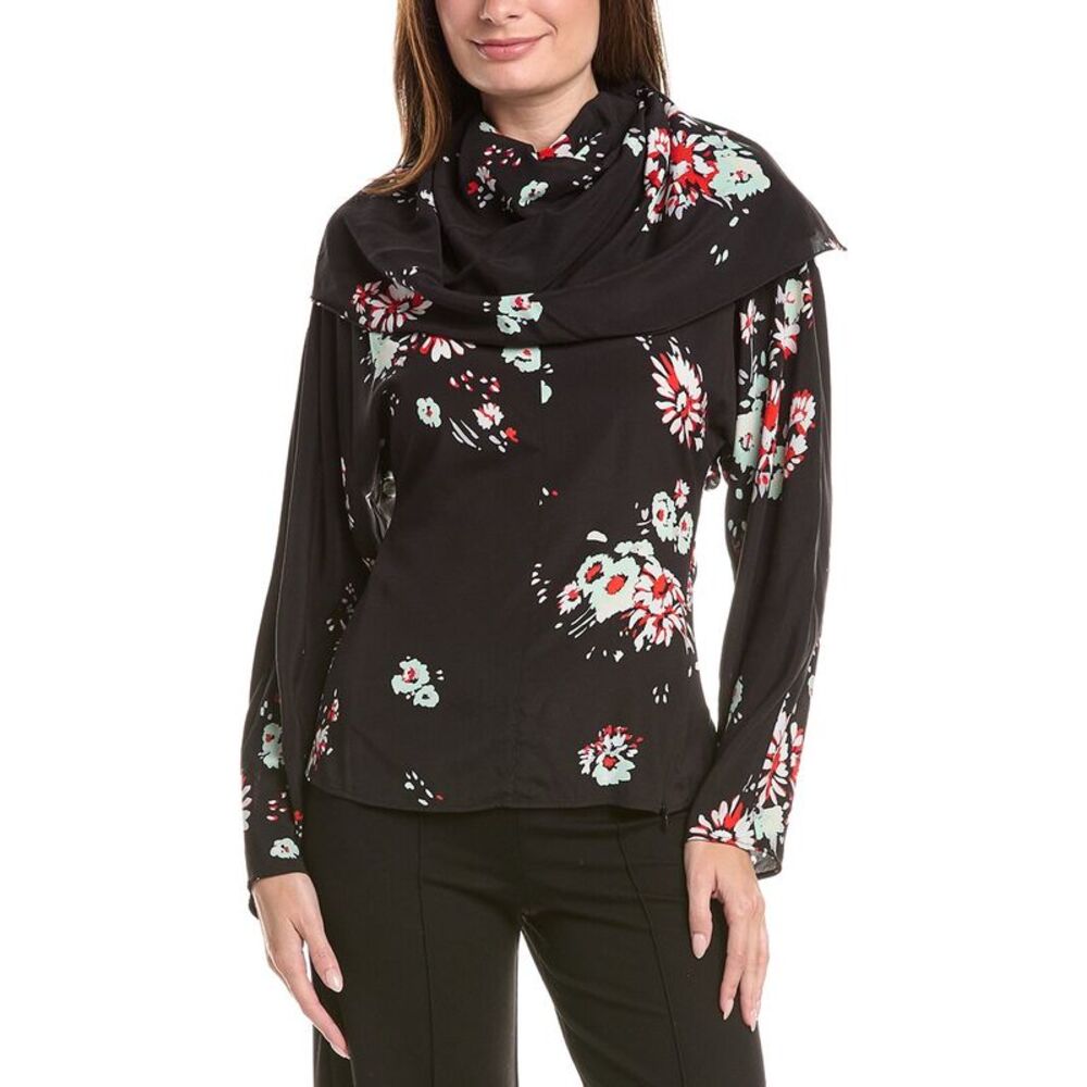 Proenza Schouler Womens  Ysabelle Silk-Blend Top, Black